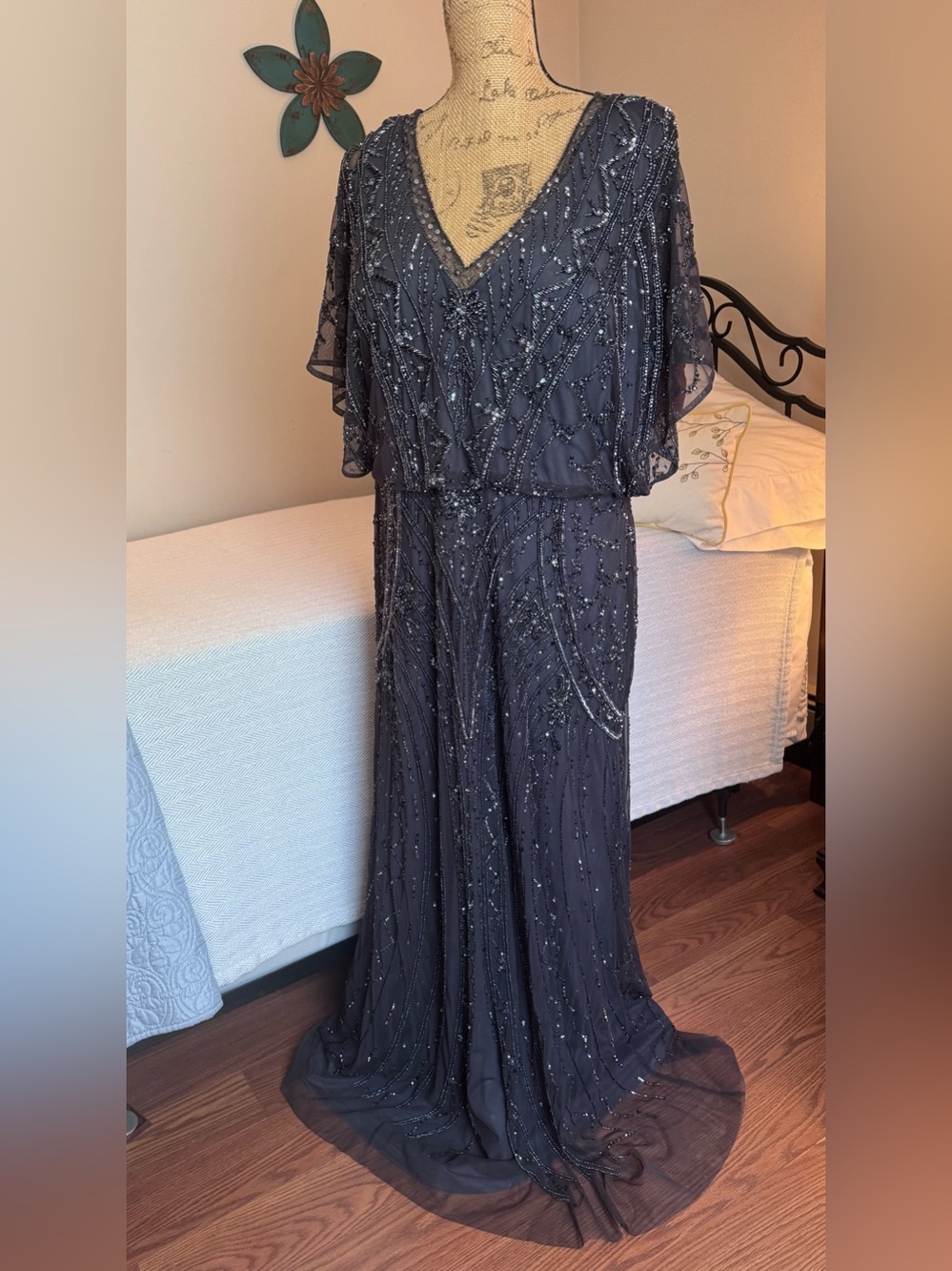 Christina Wu Elegance Mother of the Bride Dress. Gun Metal (Dark Gray/ Black)
